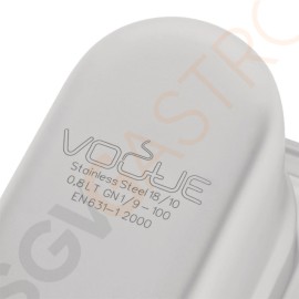Vogue Strapazierfähiger GN-Behälter 1/9 Edelstahl 100mm Fassungsvermögen: 800ml | GN 1/9 | Tiefe: 100mm