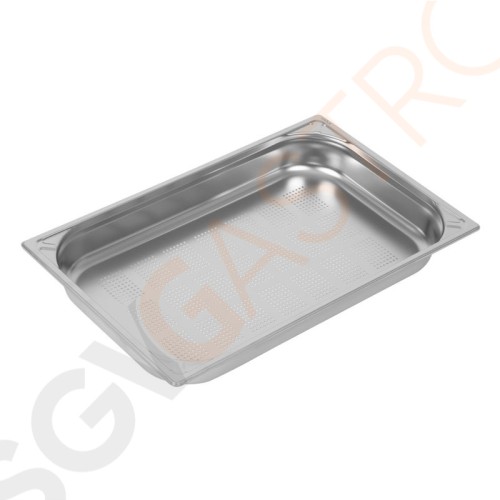 Vogue Strapazierfähiger, gelochter GN-Behälter 1/1 Edelstahl 65mm Fassungsvermögen: 9L | GN 1/1 | Tiefe: 65mm