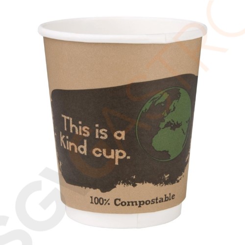 Fiesta Green Kompostierbare Heißgetränkebecher doppelwandig 22,7cl 25 Stück