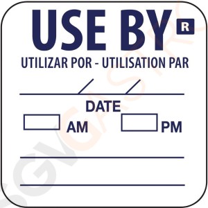 Vogue Etikett 25mm Use By Rolle von 1.000 Etiketten.