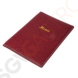 Olympia Speisekarte Kunstleder bordeauxrot A4 E222 | A4 Olympia Speisekarte Kunstleder bordeauxrot A4 E222 | A4