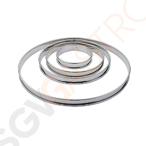 Matfer Flacher Tortenring Edelstahl glatt 20cm Maße: 2(H) x 20(Ø)cm