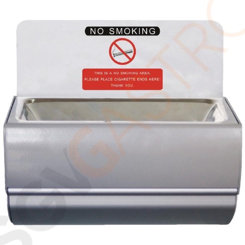 Bolero Wandaschenbecher mit Schild Edelstahl | 10 x 19 x 10cm