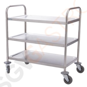 Vogue Abräumwagen 3 Etagen klein 3 Etagen. Größe: 825(H) x 710(B) x 405(T)mm. Vogue Abräumwagen 3 Etagen klein 3 Etagen. Größe: 825(H) x 710(B) x 405(T)mm.