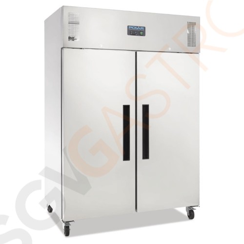 Polar Serie G zweitüriger Kühlschrank Edelstahl 1200L Bruttokapazität: 1200L | Nettokapazität: 770L | GN2/1-geeignet | 2-türig Polar Serie G zweitüriger Kühlschrank Edelstahl 1200L Bruttokapazität: 1200L | Nettokapazität: 770L | GN2/1-geeignet | 2-türig
