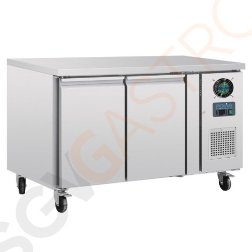 Polar Serie U Tiefkühltisch 2-türig 282L Arbeitstisch mit Gefrierschrank, 2-türig, -10°C bis -20°C.