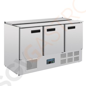 Polar Serie G gekühlte Saladette 368 Liter Finish: Edelstahl. Gastronorm kompatibel. 3-türig.