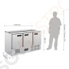 Polar Serie G gekühlte Saladette 368 Liter Finish: Edelstahl. Gastronorm kompatibel. 3-türig.