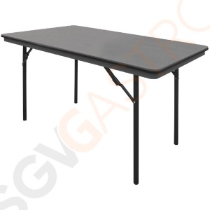 Bolero rechteckiger Klapptisch grau 122cm 122(L)cm | ABS und Stahl | grau