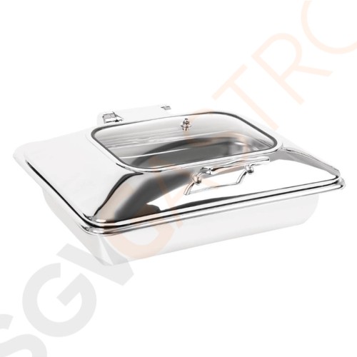 Olympia Induktions-Chafing-Dish GN 1/1 Kapazität: 9L | 30 x 59,5 x 46cm (GN1/1) | Edelstahl und Glas
