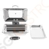 Olympia Induktions-Chafing-Dish GN 1/1 Kapazität: 9L | 30 x 59,5 x 46cm (GN1/1) | Edelstahl und Glas