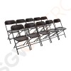 Bolero leichtgewichtige Klappstühle schwarz 10 Stück | Sitzhöhe: 44cm | 80 x 44 x 48cm | Polypropylen und Stahl | schwarz Bolero leichtgewichtige Klappstühle schwarz 10 Stück | Sitzhöhe: 44cm | 80 x 44 x 48cm | Polypropylen und Stahl | schwarz