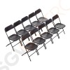 Bolero leichtgewichtige Klappstühle schwarz 10 Stück | Sitzhöhe: 44cm | 80 x 44 x 48cm | Polypropylen und Stahl | schwarz Bolero leichtgewichtige Klappstühle schwarz 10 Stück | Sitzhöhe: 44cm | 80 x 44 x 48cm | Polypropylen und Stahl | schwarz