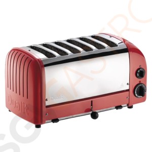 Dualit Toaster 60154 rot 6 Schlitze 3kW/230V | 6 Schlitze | 195 Scheiben pro Stunde