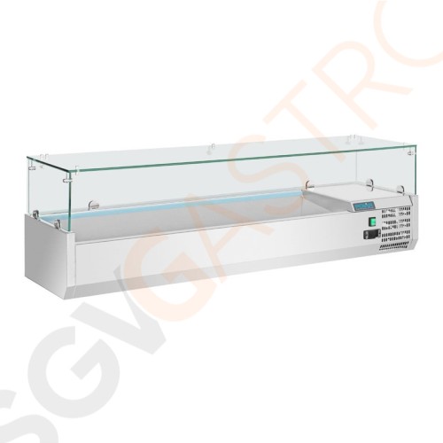 Polar Serie G Aufsatzkühlvitrine für 5x GN1/3 und 1x GN1/2 150W | Kapazität: 5x GN1/3 und 1x GN1/2 | R600a