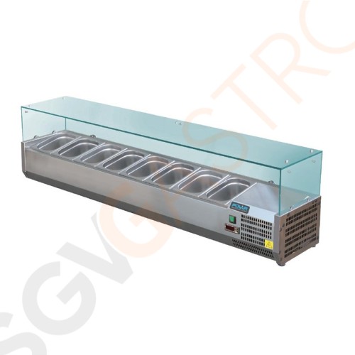 Polar Serie G Aufsatzkühlvitrine für 8x GN1/3 150W | Kapazität: 8x GN1/3 | R600a