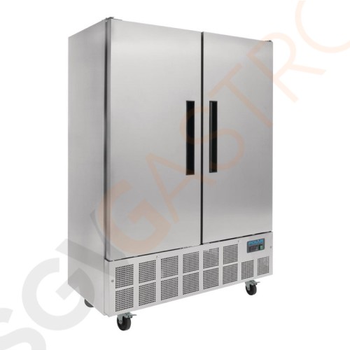 Polar Serie G Slimline Kühlschrank Edelstahl 960L 800W/230V | 200 x 134 x 71cm | (Nutz)Kapazität: 960/671L | 6 Roste | 2-türig | Edelstahl