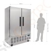 Polar Serie G Slimline Kühlschrank Edelstahl 960L 800W/230V | 200 x 134 x 71cm | (Nutz)Kapazität: 960/671L | 6 Roste | 2-türig | Edelstahl