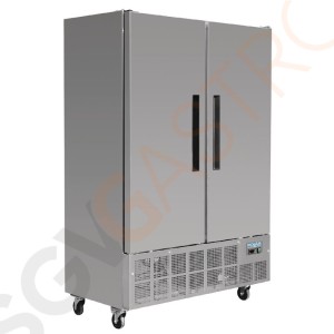Polar Serie G Slimline Gefrierschrank Edelstahl 960L 870W/230V | 201 x 134 x 71cm | (Nutz)Kapazität: 960/671L | 6 Roste | 2-türig | Edelstahl