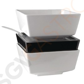 APS Float quadratische Schale schwarz 19cm Kapazität: 1,5L | 9,5 x 19 x 19cm | Melamin | schwarz