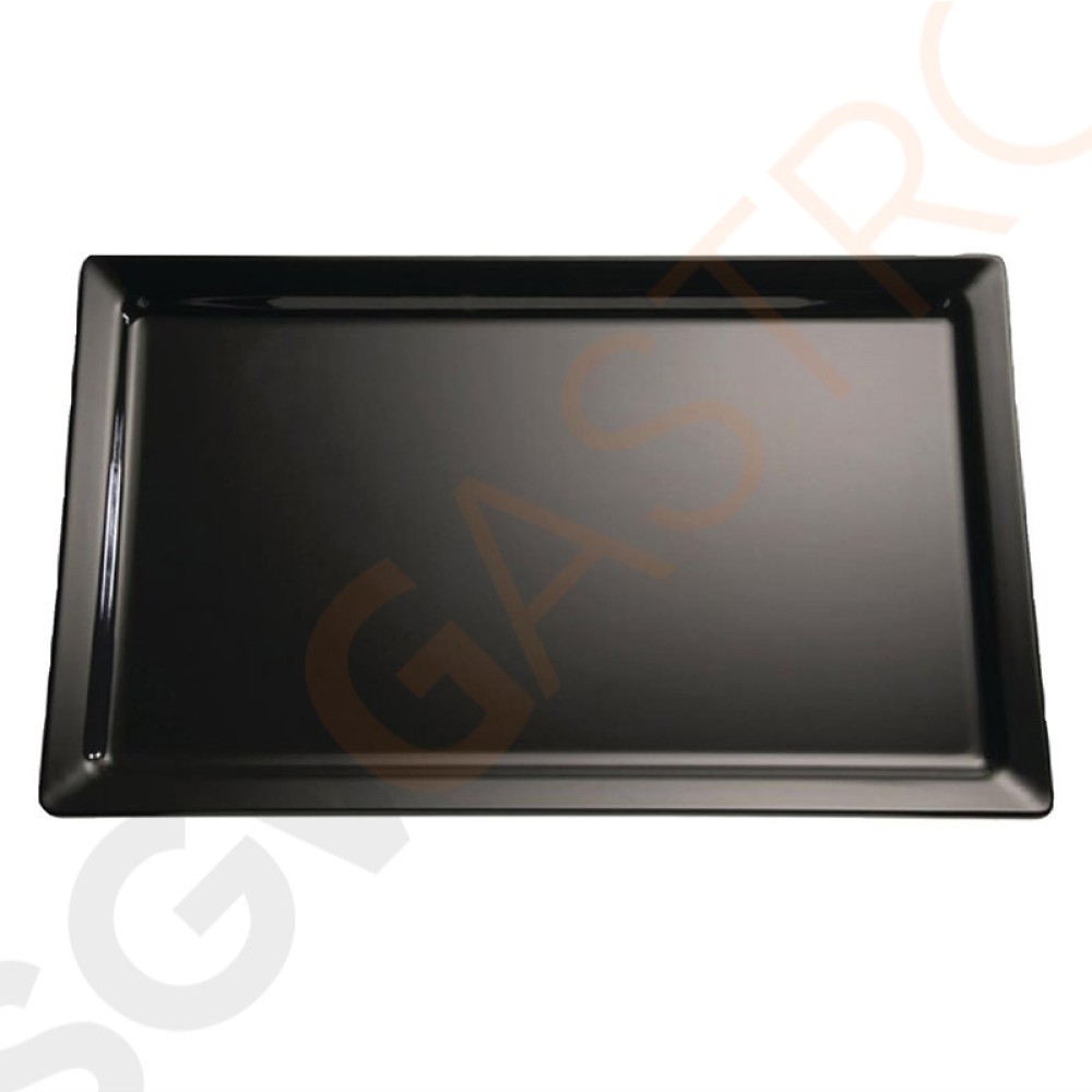 APS Pure Tablett schwarz GN1/2 32,5 x 26,5cm (GN1/2) | Melamin | schwarz