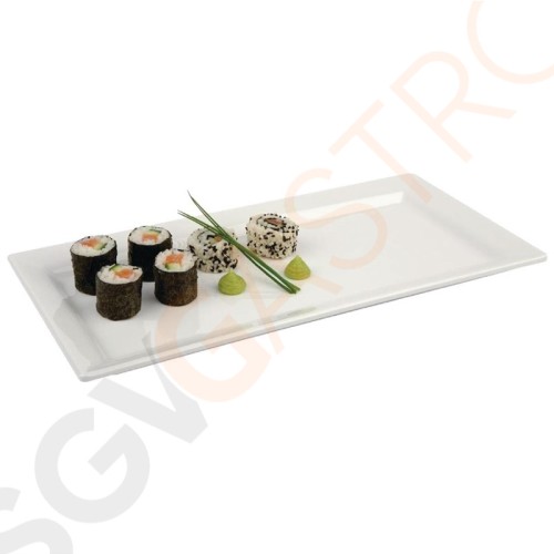 APS Pure rechteckige Sushiplatte weiß 35,5 x 18cm 35,5 x 18cm | Melamin | weiß