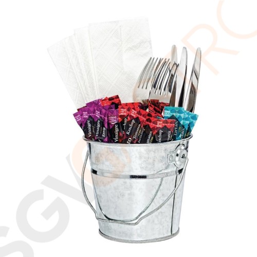 Olympia Serviereimer mit Henkel 13,5cm 13,2 x 13,5(Ø)cm | verzinkter Stahl