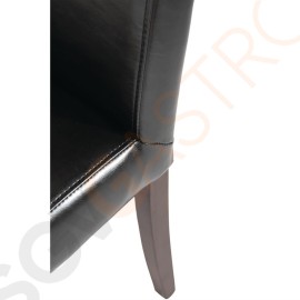 Bolero Esszimmerstühle Kunstleder schwarz 2 Stück | Sitzhöhe: 48cm | 94 x 40,5 x 50cm | Kunstleder und Birkenholz | schwarz