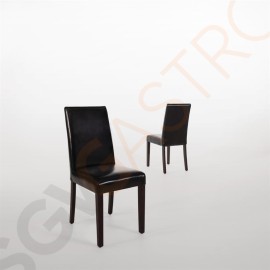 Bolero Esszimmerstühle Kunstleder schwarz 2 Stück | Sitzhöhe: 48cm | 94 x 40,5 x 50cm | Kunstleder und Birkenholz | schwarz