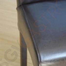 Bolero Esszimmerstühle mit runder Rückenlehne Kunstleder dunkelbraun 2 Stück | Sitzhöhe: 51cm | 101,5 x 41 x 51cm | Kunstleder und Birkenholz | dunkelbraun