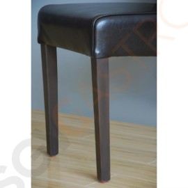 Bolero Esszimmerstühle mit runder Rückenlehne Kunstleder dunkelbraun 2 Stück | Sitzhöhe: 51cm | 101,5 x 41 x 51cm | Kunstleder und Birkenholz | dunkelbraun