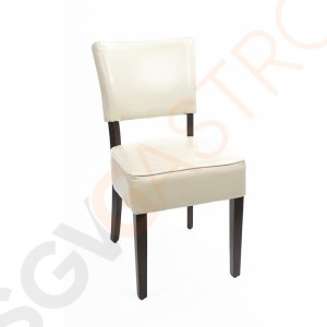 Bolero Esszimmerstühle mit tiefem Sitz Kunstleder beige 2 Stück | Sitzhöhe: 50cm | 85,8 x 42,6 x 45cm | Kunstleder und Birkenholz | beige