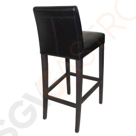 Bolero Barhocker mit Rückenlehne Kunstleder schwarz Sitzhöhe: 76cm | 103 x 44 x 54cm | Kunstleder und Birkenholz | schwarz