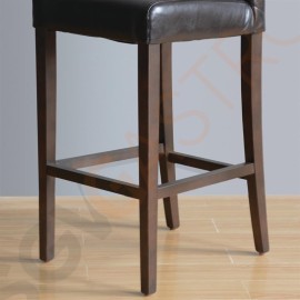 Bolero Barhocker mit Rückenlehne Kunstleder dunkelbraun Sitzhöhe: 76cm | 103 x 44 x 54cm | Kunstleder und Birkenholz | dunkelbraun