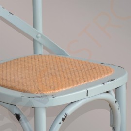 Bolero Esszimmerstühle Birkenholz antik blau 2 Stück | Sitzhöhe: 47cm | 88 x 46 x 54cm | Birkenholz und Rattan | antik blau