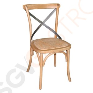 Bolero Esszimmerstühle Eichenholz naturell 2 Stück | Sitzhöhe: 47cm | 88 x 46 x 54cm | Eichenholz und Rattan | naturell