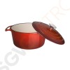Vogue runder Schmortopf rot groß Kapazität: 4 Liter. Größe: 125(H) x 235(Ø)mm. Farbe: Rot.