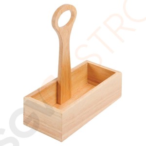 Olympia Gewürzbehälter Heveaholz mit Handgriff 24 x 23 x 10cm | Heveaholz