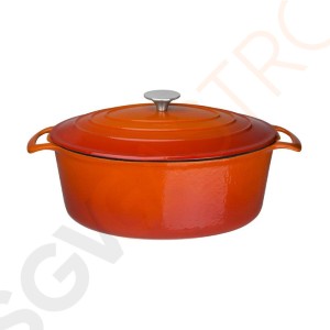 Vogue ovaler Schmortopf orange groß Kapazität: 6 Liter. Oval. Farbe: Orange.