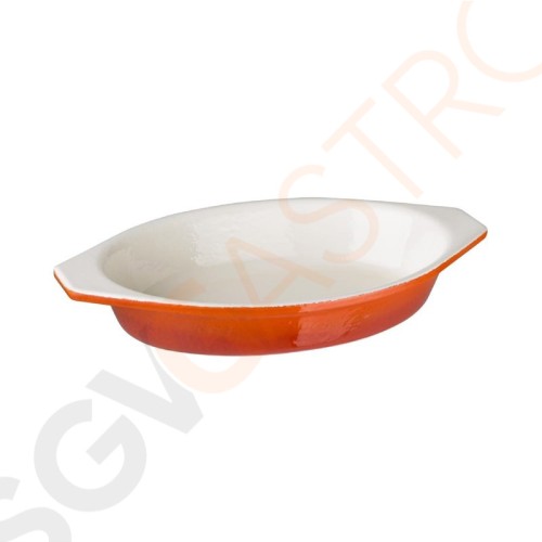 Vogue ovale Auflaufform Gusseisen orange groß Kapazität: 650ml. Gusseisen. Farbe: Orange.