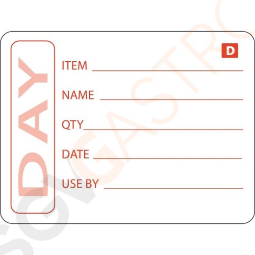 Vogue auflösbare Etiketten für Zubereitetes Größe: 50x75mm. Menge: 250 Stück je Rolle.