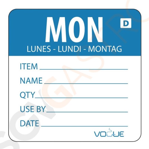 Vogue auflösbare Etiketten Montag blau Montag. Menge: 250 Stück je Rolle. Größe: ca. 5cm. Vogue auflösbare Etiketten Montag blau Montag. Menge: 250 Stück je Rolle. Größe: ca. 5cm.