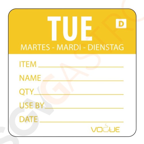 Vogue auflösbare Etiketten Dienstag orange Dienstag. Menge: 250 Stück je Rolle. Größe: ca. 5cm. Vogue auflösbare Etiketten Dienstag orange Dienstag. Menge: 250 Stück je Rolle. Größe: ca. 5cm.