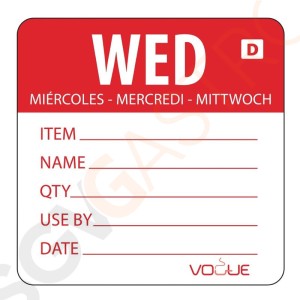 Vogue auflösbare Etiketten Mittwoch rot Mittwoch