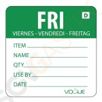 Vogue auflösbare Etiketten Freitag grün Freitag