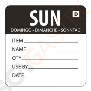 Vogue auflösbare Etiketten Sonntag schwarz Sonntag