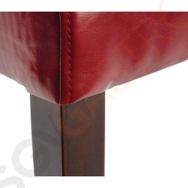Bolero Esszimmerstühle Kunstleder rot 2 Stück | Sitzhöhe: 51cm | 94 x 40,5 x 50cm | Kunstleder und Birkenholz | rot