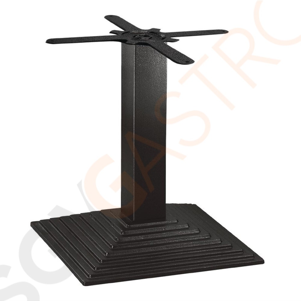 Bolero quadratischer Tischfuß mit Stufen Gusseisen 48cm hoch 48(H)cm | Gusseisen