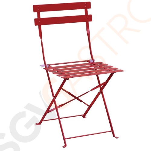 Bolero klappbare Terrassenstühle Stahl rot 2 Stück | Sitzhöhe: 44cm | 80 x 38,7 x 47,1cm | Stahl | rot Bolero klappbare Terrassenstühle Stahl rot 2 Stück | Sitzhöhe: 44cm | 80 x 38,7 x 47,1cm | Stahl | rot