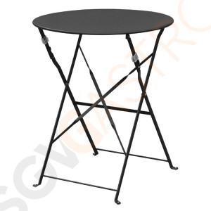 Bolero runder klappbarer Terrassentisch Stahl schwarz 60cm 71 x 59,5(Ø)cm | Stahl | schwarz